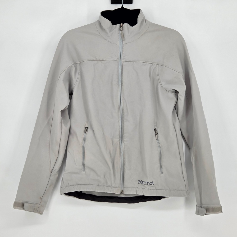 Marmot Women's Medium Fleece Lined Softshell Jacket Gray Full Zip Pockets